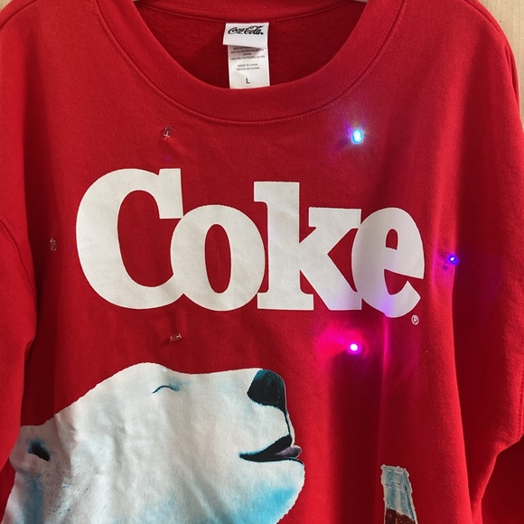 Coke Coca-Cola sweatshirt light up men’s - Picture 4 of 6